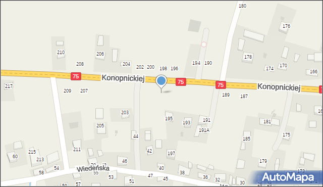 Jasień, Konopnickiej Marii, 197, mapa Jasień