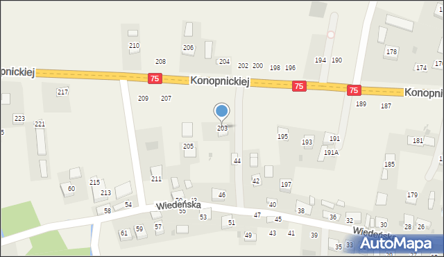 Jasień, Konopnickiej Marii, 203, mapa Jasień