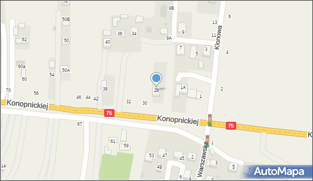 Jasień, Konopnickiej Marii, 28, mapa Jasień