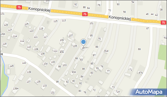 Jasień, Konopnickiej Marii, 97, mapa Jasień