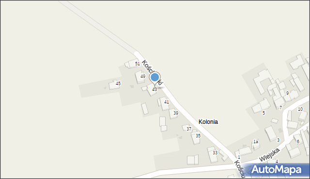 Jasiona, Kościuszki Tadeusza, gen., 43, mapa Jasiona