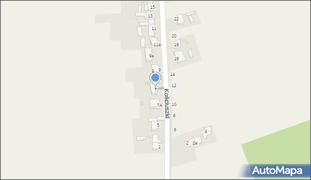 Jasiona, Kościuszki Tadeusza, gen., 7, mapa Jasiona