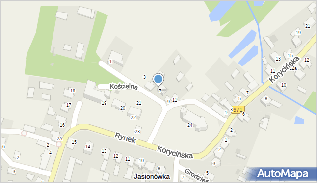 Jasionówka, Kościelna, 7, mapa Jasionówka