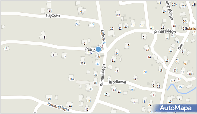 Jasło, Konarskiego Stanisława, ks., 30, mapa Jasła