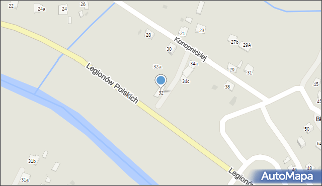 Jasło, Konopnickiej Marii, 32, mapa Jasła