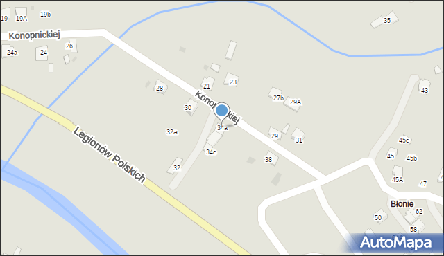 Jasło, Konopnickiej Marii, 34a, mapa Jasła