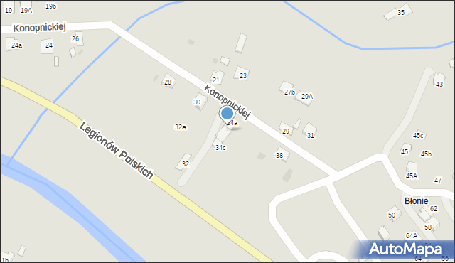 Jasło, Konopnickiej Marii, 34b, mapa Jasła