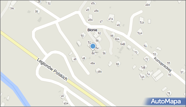 Jasło, Konopnickiej Marii, 64, mapa Jasła