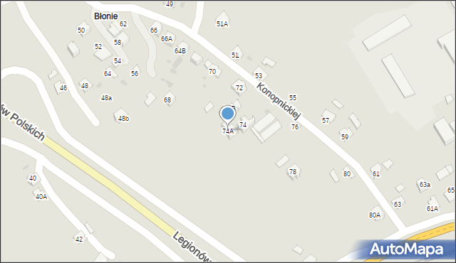 Jasło, Konopnickiej Marii, 74A, mapa Jasła