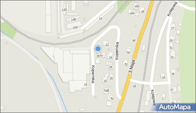 Jasło, Kopernika Mikołaja, 20, mapa Jasła