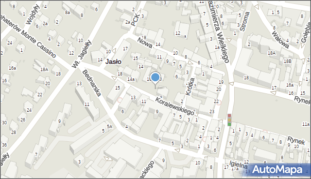 Jasło, Koralewskiego Antoniego, 11a, mapa Jasła