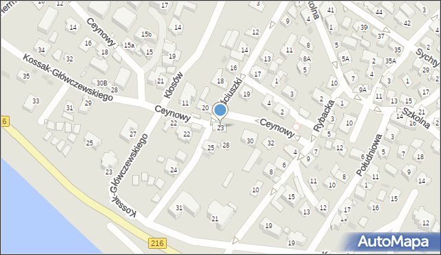 Jastarnia, Kościuszki Tadeusza, gen., 23, mapa Jastarnia