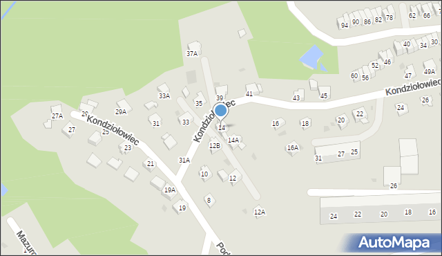 Jastrzębie-Zdrój, Kondziołowiec, 14, mapa Jastrzębie-Zdrój