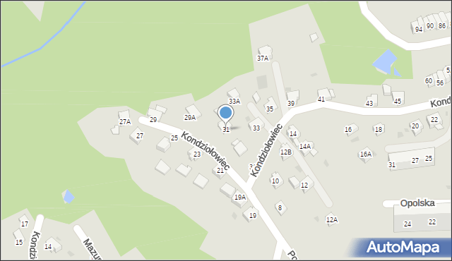 Jastrzębie-Zdrój, Kondziołowiec, 31, mapa Jastrzębie-Zdrój