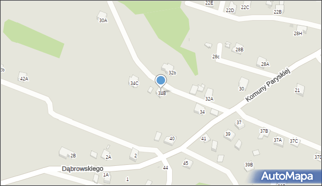 Jastrzębie-Zdrój, Komuny Paryskiej, 34B, mapa Jastrzębie-Zdrój