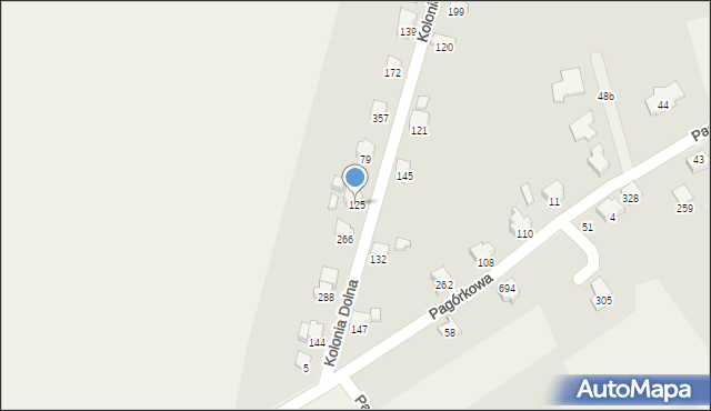 Jaworze, Kolonia Dolna, 125, mapa Jaworze