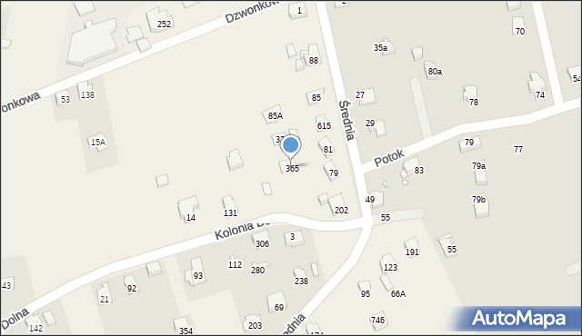 Jaworze, Kolonia Dolna, 365, mapa Jaworze