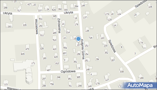 Jaworze, Kolonia Górna, 11, mapa Jaworze