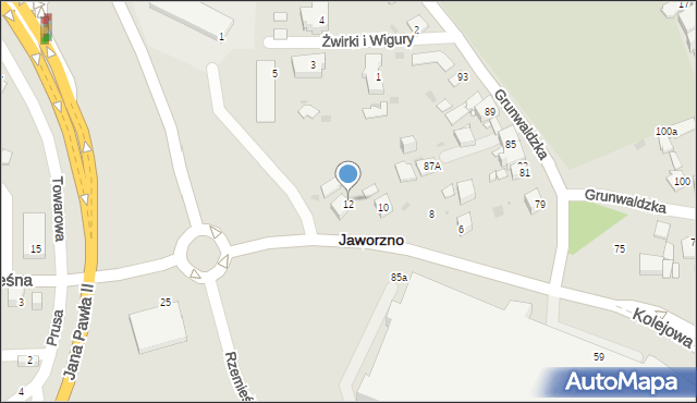 Jaworzno, Kolejowa, 12, mapa Jaworzno