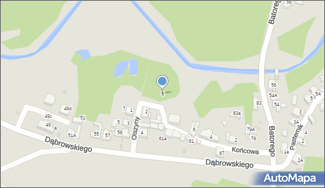 Jaworzno, Końcowa, 8, mapa Jaworzno