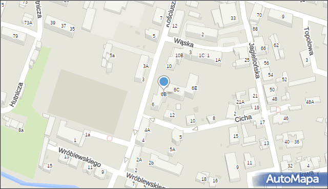 Jaworzno, Kościuszki Tadeusza, gen., 6B, mapa Jaworzno