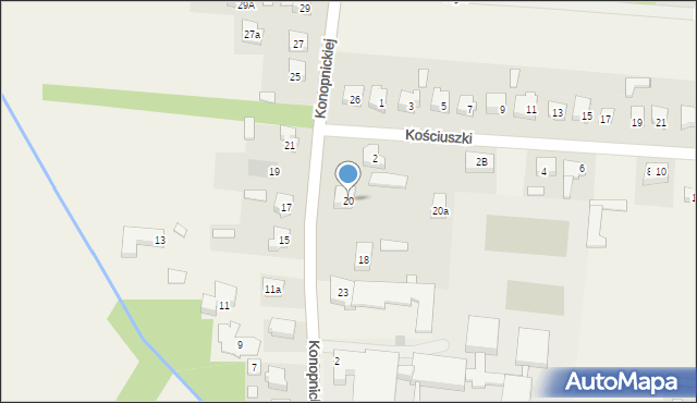 Jedlińsk, Konopnickiej Marii, 20, mapa Jedlińsk