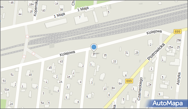 Jedlnia-Letnisko, Kolejowa, 37, mapa Jedlnia-Letnisko