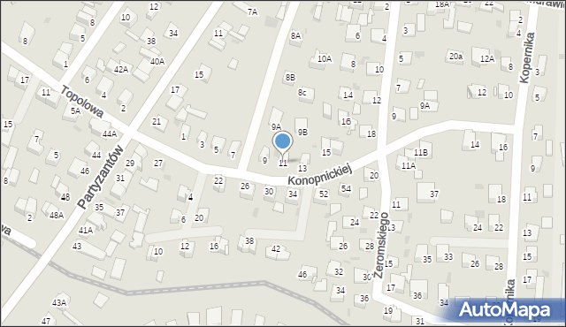 Jędrzejów, Konopnickiej Marii, 11, mapa Jędrzejów