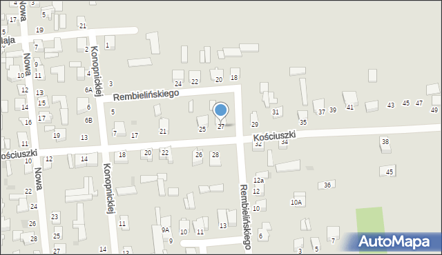 Jedwabne, Kościuszki Tadeusza, gen., 27, mapa Jedwabne