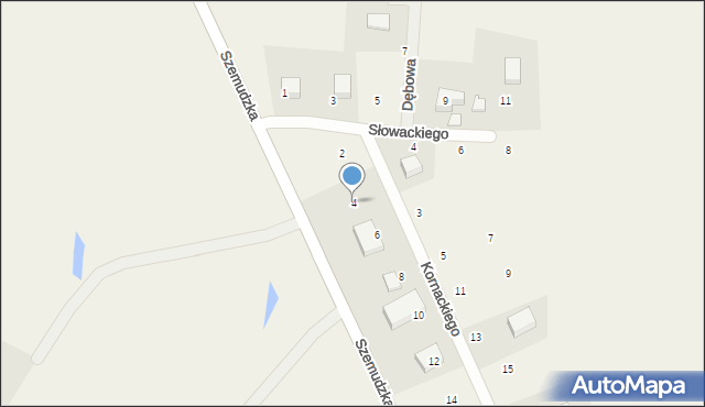 Jeleńska Huta, Kornackiego, ks., 4, mapa Jeleńska Huta