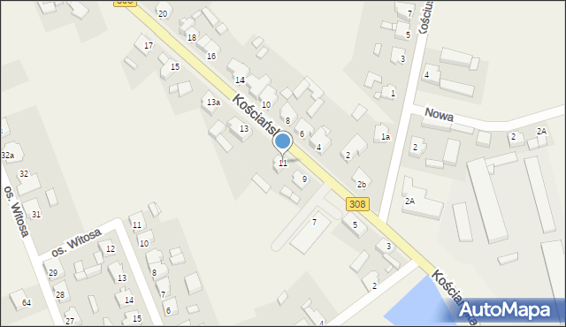 Jerka, Kościańska, 11, mapa Jerka