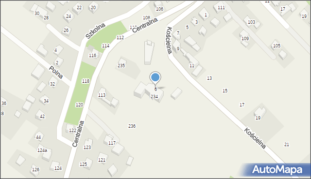 Jerzmanowice, Kościelna, 6, mapa Jerzmanowice