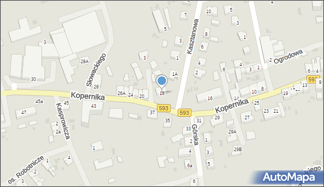 Jeziorany, Kopernika Mikołaja, 18, mapa Jeziorany