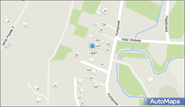 Jordanów, Kolejowa, 80a, mapa Jordanów