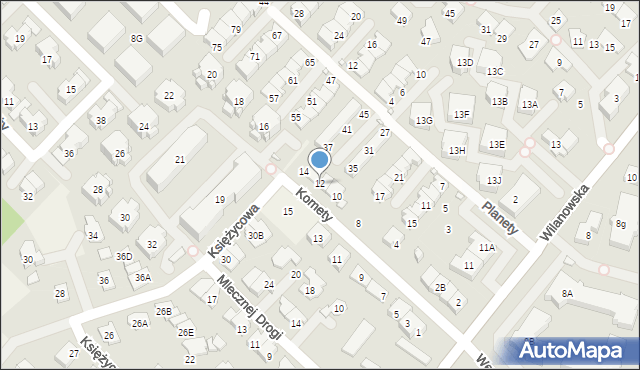 Józefosław, Komety, 12, mapa Józefosław