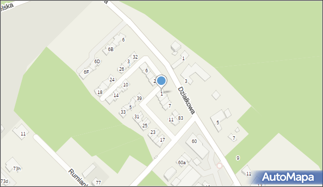 Józefosław, Korzystna, 1, mapa Józefosław