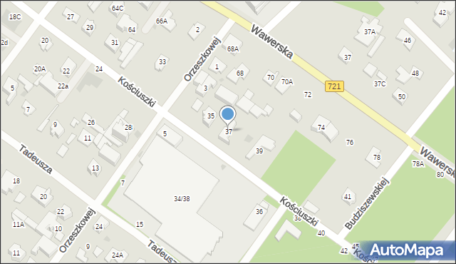 Józefów, Kościuszki Tadeusza, gen., 37, mapa Józefów