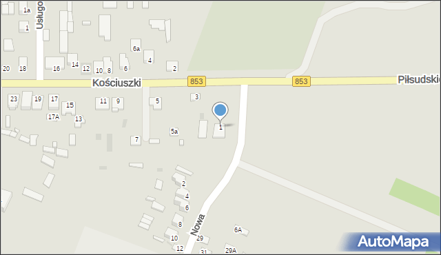 Józefów, Kościuszki Tadeusza, gen., 1, mapa Józefów