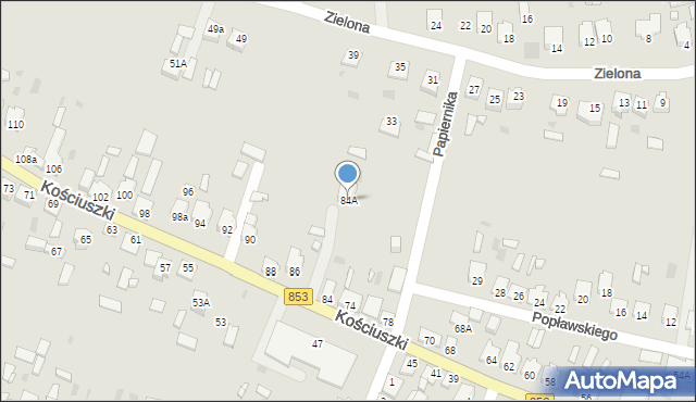 Józefów, Kościuszki Tadeusza, gen., 84A, mapa Józefów