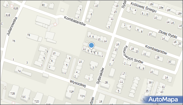 Julianów, Kopciuszka, 7, mapa Julianów