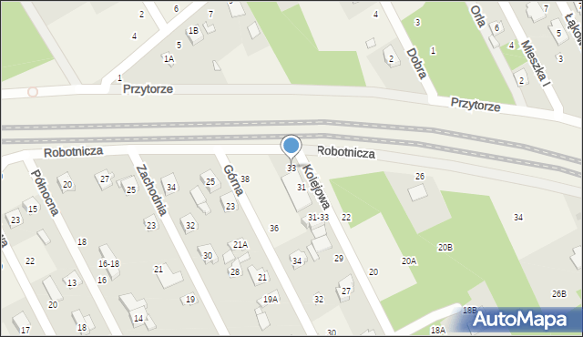 Justynów, Kolejowa, 33, mapa Justynów