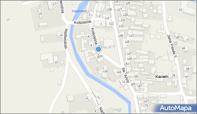 Kacwin, Kościelna, 10, mapa Kacwin