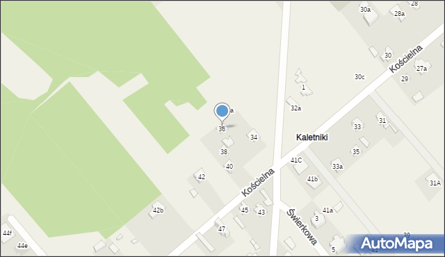 Kaletnik, Kościelna, 36, mapa Kaletnik