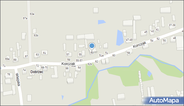 Kalisz, Korczak, 53, mapa Kalisza