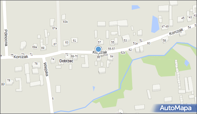 Kalisz, Korczak, 66, mapa Kalisza