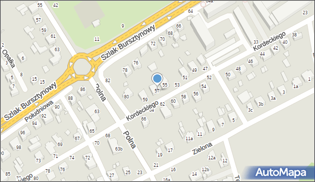 Kalisz, Kordeckiego Augustyna, ks., 57, mapa Kalisza