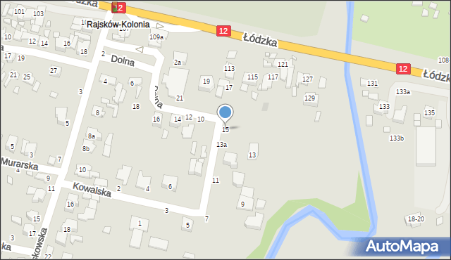 Kalisz, Kowalska, 15, mapa Kalisza