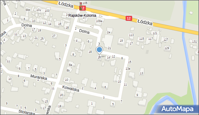 Kalisz, Kowalska, 16, mapa Kalisza