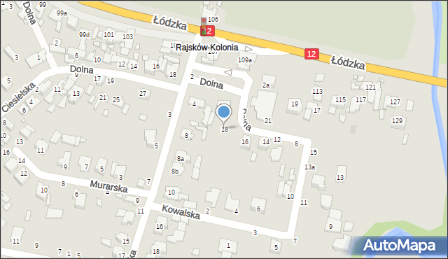 Kalisz, Kowalska, 18, mapa Kalisza