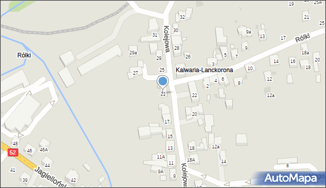 Kalwaria Zebrzydowska, Kolejowa, 21, mapa Kalwaria Zebrzydowska